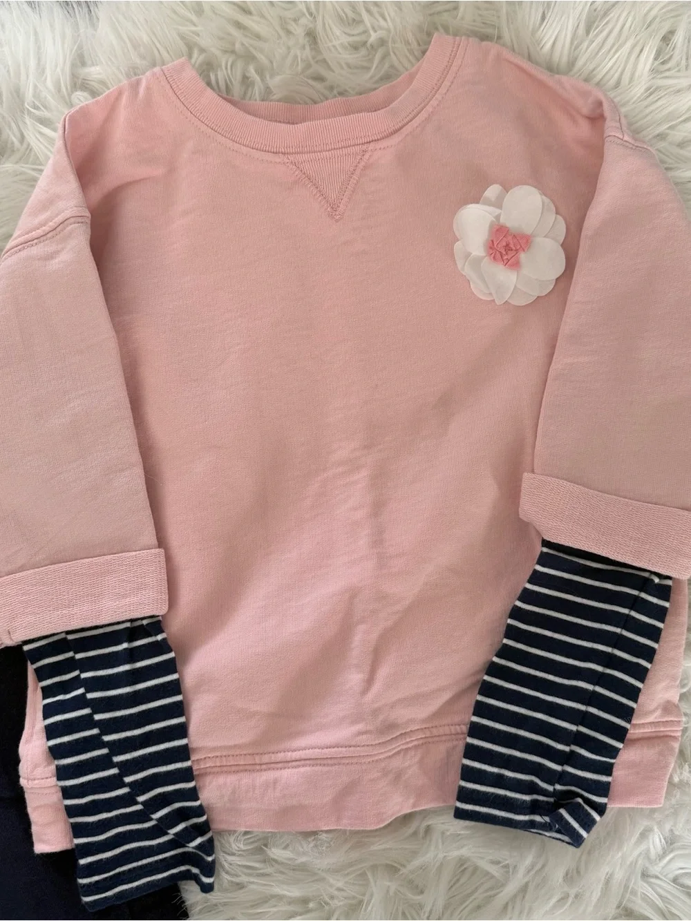 Girls' 5T Outfits Pink Layered Long-Sleeve Top, Heart Top, Jeggings